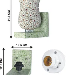 1ST TIME Multicoloured & White Textured Wood Contemporary Abstract Shaped Shaped Wall Lamp image 4