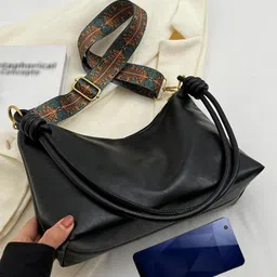 PURPLEHUNT Women Textured Half Moon Shoulder Bag image 2