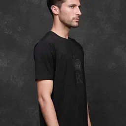 RARE RABBIT Men Printed Raw Edge T-shirt image 2