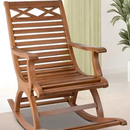 DZYN Furnitures Brown Wooden Rocking Chair-picture-12