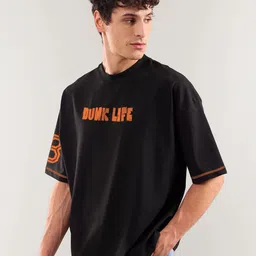 Crazymonk Men Graphic Printed Round Neck Cotton Oversized T-shirt image 2