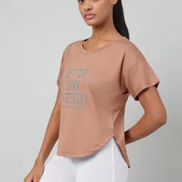 MKH Women Dri-FIT Typography Printed Round Neck Relaxed Fit T-shirt image 4