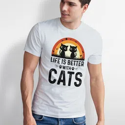 Seekbuylove Typography Printed Round Neck Bio Finish Pure Cotton T-shirt image 2