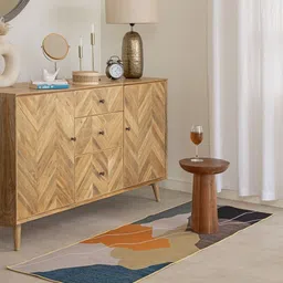 HOMEMONDE Grey Abstract Anti-Skid Polyester Carpet image 3