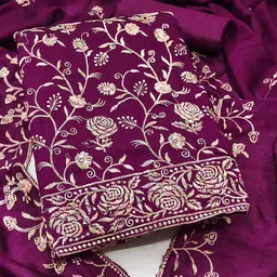 BlissFlair Floral Embroidered Unstitched Dress Material-picture-38