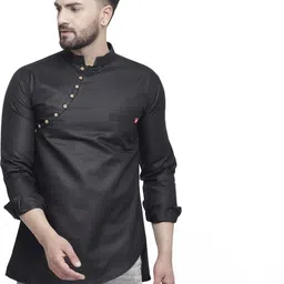 B BEN Men Black Kurtas-image-77