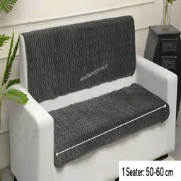 Fashion Throw Grey Striped Velvet Sofa Cover-image-21