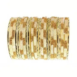 LLL FASHION White Glass Artificial Stones & Beads Bangle-picture-24