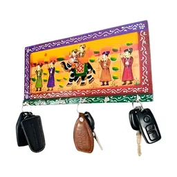 apka mart Purple & Yellow Printed 6-Hooks KeyHolder image 3