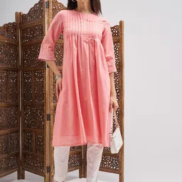 Vishudh Women Mirror Work Pleated A-Line Kurta-picture-15