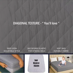 TAG24 Grey Quilted Water Resistant King Mattress Protector image 4