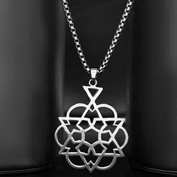 Voylla Men Rhodium-Plated Eclipse Geometric Pendant With Chain-picture-24