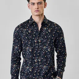 Snitch Men Slim Fit Floral Printed Spread Collar Pure Cotton Casual Shirt-picture-32