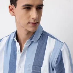 Mast & Harbour Striped Pure Cotton Casual Shirt image 4
