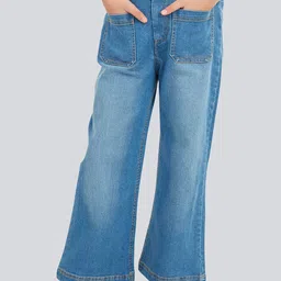 Olele Girls Comfort Relaxed Fit Low Distress Light Fade Jeans-picture-11