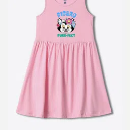 YK Disney Girls Graphic Print Gathered or Pleated Fit & Flare Dress-image-37