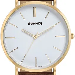 Sonata Men Dial & Leather Straps Analogue Watch 77143YL01 image 5