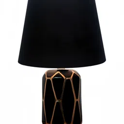 Homesake Black Ceramic Industrial Frusturical Shaped Table Lamp image 5