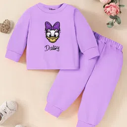 Disney By Miss and Chief Girls Daisy Duck Embroidered Pure Wool Sweatshirt With Joggers image 3