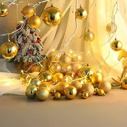 CraftVatika 24Pcs Brown Christmas Hanging Ball Ornaments image 2