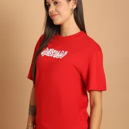 Tromko Women Pack of 2 Graphic Printed Round Neck Cotton Oversized T-shirts image 5