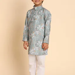 Pro-Ethic STYLE DEVELOPER Boys Floral Printed Cotton Kurta with Pyjamas image 2