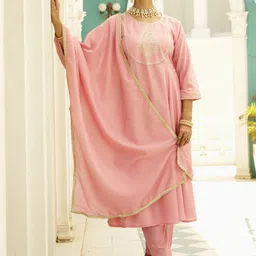 VredeVogel Ethnic Motifs Embroidered Beads & Stones Anarkali Kurta With Trousers & Dupatta-picture-21