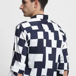 Mufti Men Slim Fit Geometric Printed Spread Collar Casual Shirt image 5
