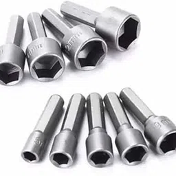 bluedeal 9pc Nut Driver Drill Bit Set Socket Bit Chuck Adapter 1/4" Hex Shank 5-13mm Socket Sleeve Wrench Screw Power Drill Adapter Tool for Screws Hooks Bolt Heads image 3