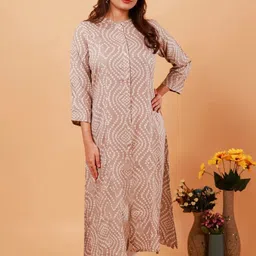NEED APPARELS Women Bandhani Printed Bandhani Daily Cotton Straight Kurta-image-13