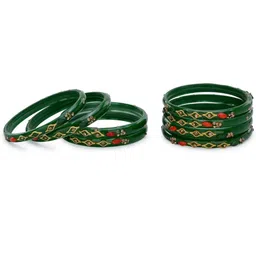 SOMIL Set Of 32 Traditional Stone Studded Bangles image 5