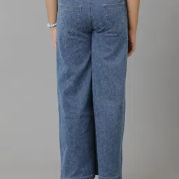 UNDER FOURTEEN ONLY Girls Regular Fit Mid-Rise Low Distress Light Fade Cotton Jeans image 3