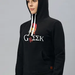Campus Sutra Women Printed Hooded Sweatshirt image 3