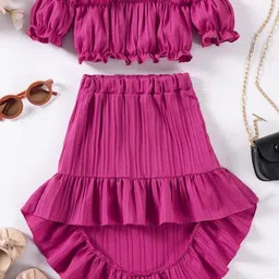 LULU & SKY Girls Shoulder Straps Top With Skirt-picture-17