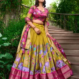 RUNAYA NX Printed Ready to Wear Lehenga & Unstitched Blouse With Dupatta image 5