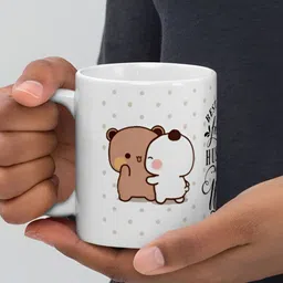 Mr UVD White Cartoon Characters Printed Ceramic Glossy Mug 350 ml image 4