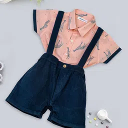 MeeMee Boys Animal Graphic Printed Short Sleeves Shirt With Shorts-picture-27
