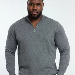 Trendyol Men Checked Mock Collar Pullover Sweaters-picture-18