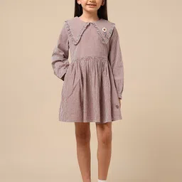 U.S. Polo Assn. Kids Checked Peter Pan Collar A-Line Dress-picture-41
