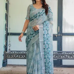 ALMAARI FASHION Pure Linen Banarasi Saree-picture-12