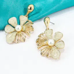 KRENOZ Floral Drop Earrings-image-1