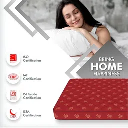 USHA SHRIRAM Resteria Golden Fibre Tech. Maroon Orthopedic Quilted Single Size Mattress image 2