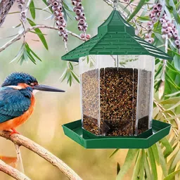 Kuber Industries 3-Pcs Green Hanging BirdsFeeder image 3