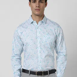 van heusen V Dot Men Slim Fit Spread Collar Floral Printed Cotton Formal Shirt-picture-7
