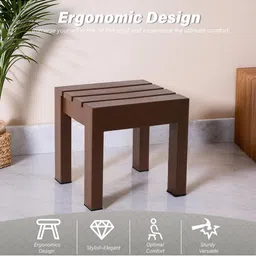 Kuber Industries Brown 2 Pieces Anti Slip Bath Stools image 4