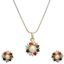 Anshenterpris Gold-Plated Stone Studded & Beaded Jewellery Set image 2