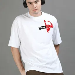GSPO Men Typography Printed Applique T-shirt image 2