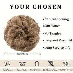 CHRONEX Synthetic Wavy Curly Messy Bun, Juda Band Bun Maker Hair Extension- Dark Brown image 5