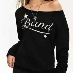 SXV STYLE Women Typography Printed Oversized Long Sleeve Sweatshirt image 2