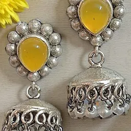 BlingNation Silver-Plated Brass Jhumkas-image-17